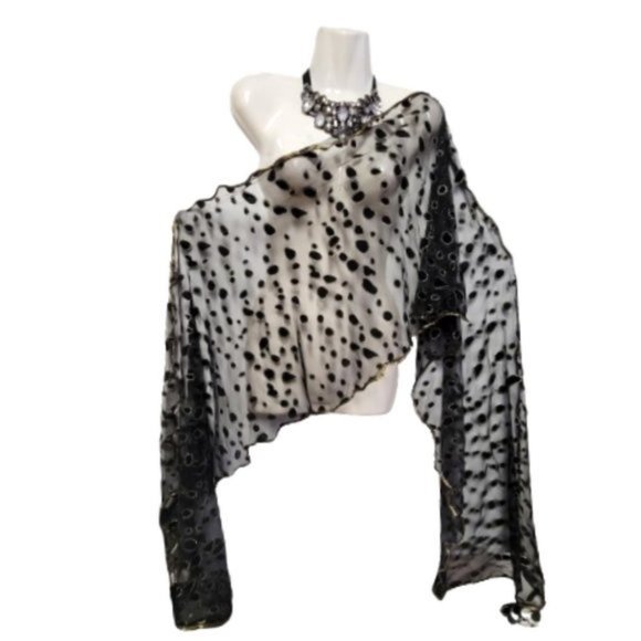 Gold and Black Glitter Scarf - Picture 1 of 6